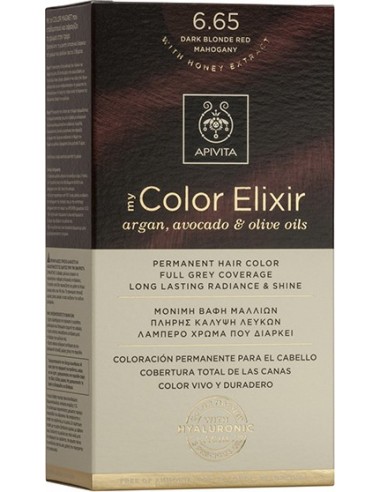 APIVITA MY COLOR ELIXIR 6.65 DARK BLONDE RED MAHOGANY 50ml + 75ml + 15ml