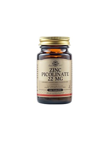 SOLGAR ZINC PICOLINATE 22mg 100tabs