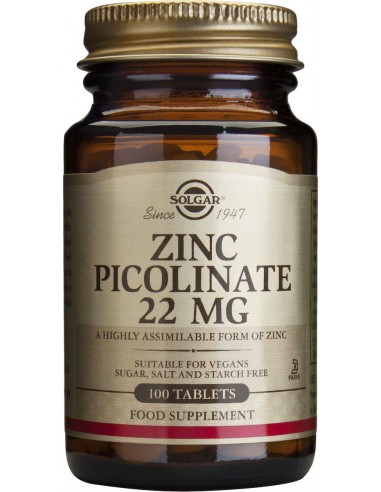 SOLGAR ZINC PICOLINATE 22mg 100tabs